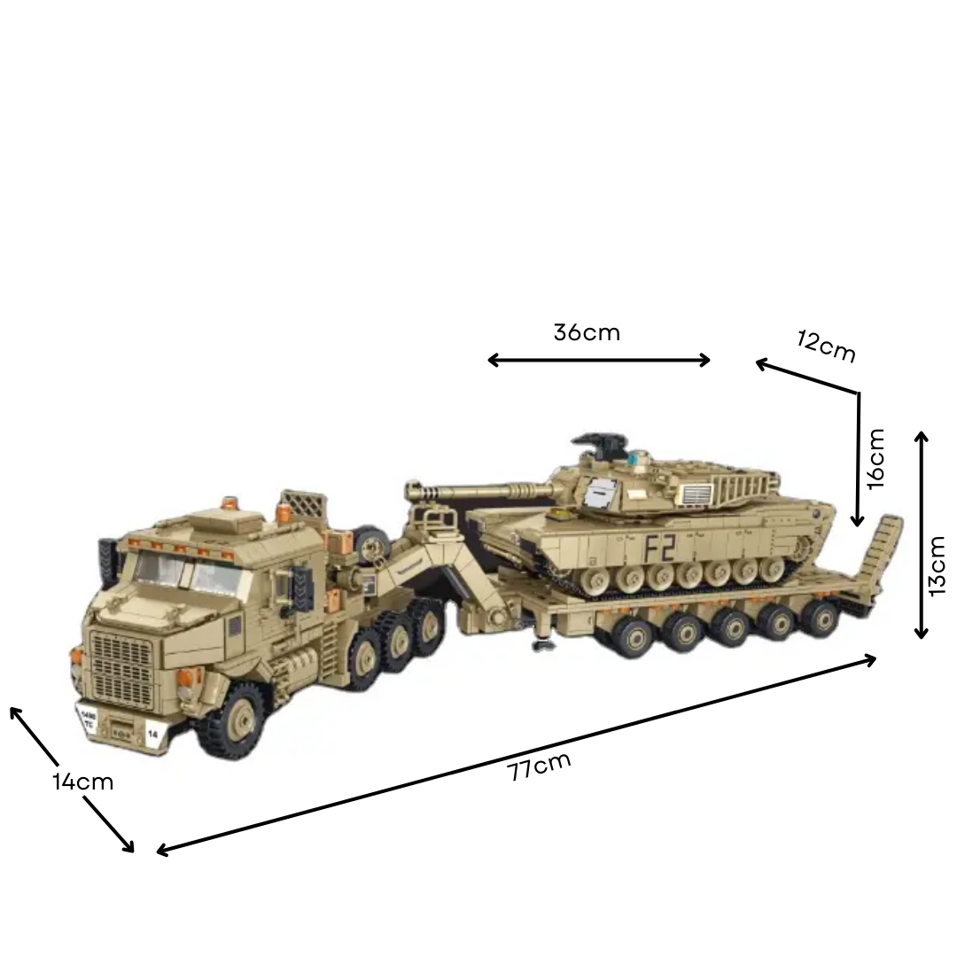 US Army Oshkosh Tank Transporter M1070 with M12 Abrams Tank