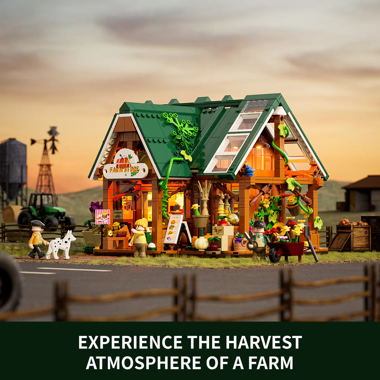 FUNWHOLE Light up farm store  1523PCS