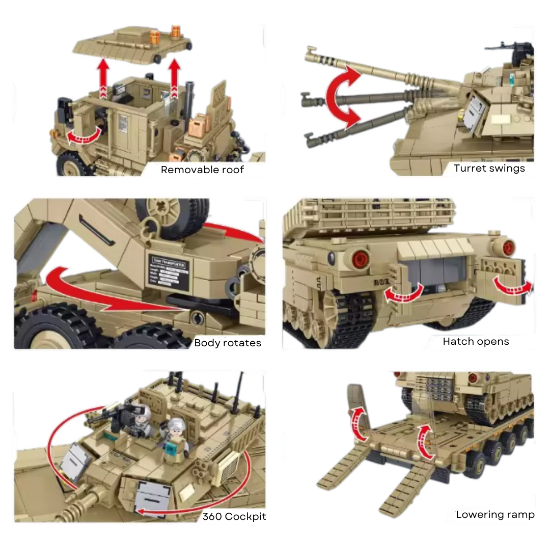 US Army Oshkosh Tank Transporter M1070 with M12 Abrams Tank