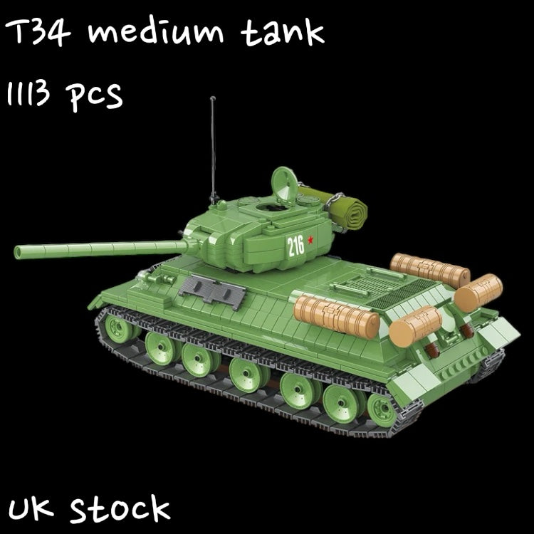 Quan Guan T-34 Medium Tank Building Blocks With Minifigs Toy Military Army 1113pcs