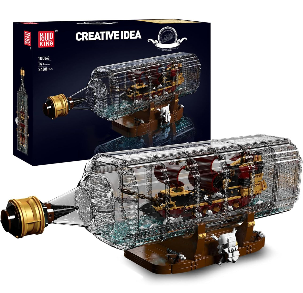 Mould King 10066 Queen Revenger Ship-In-a-Bottle Building Set | 2,488 PCS