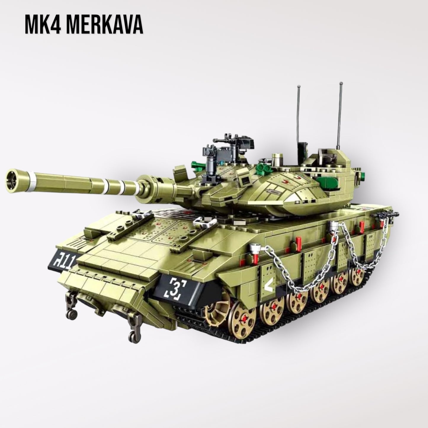 Panlos bricks MK4 Merkava Tank Building Blocks With Minifigs Toy Military Army 1730pcs