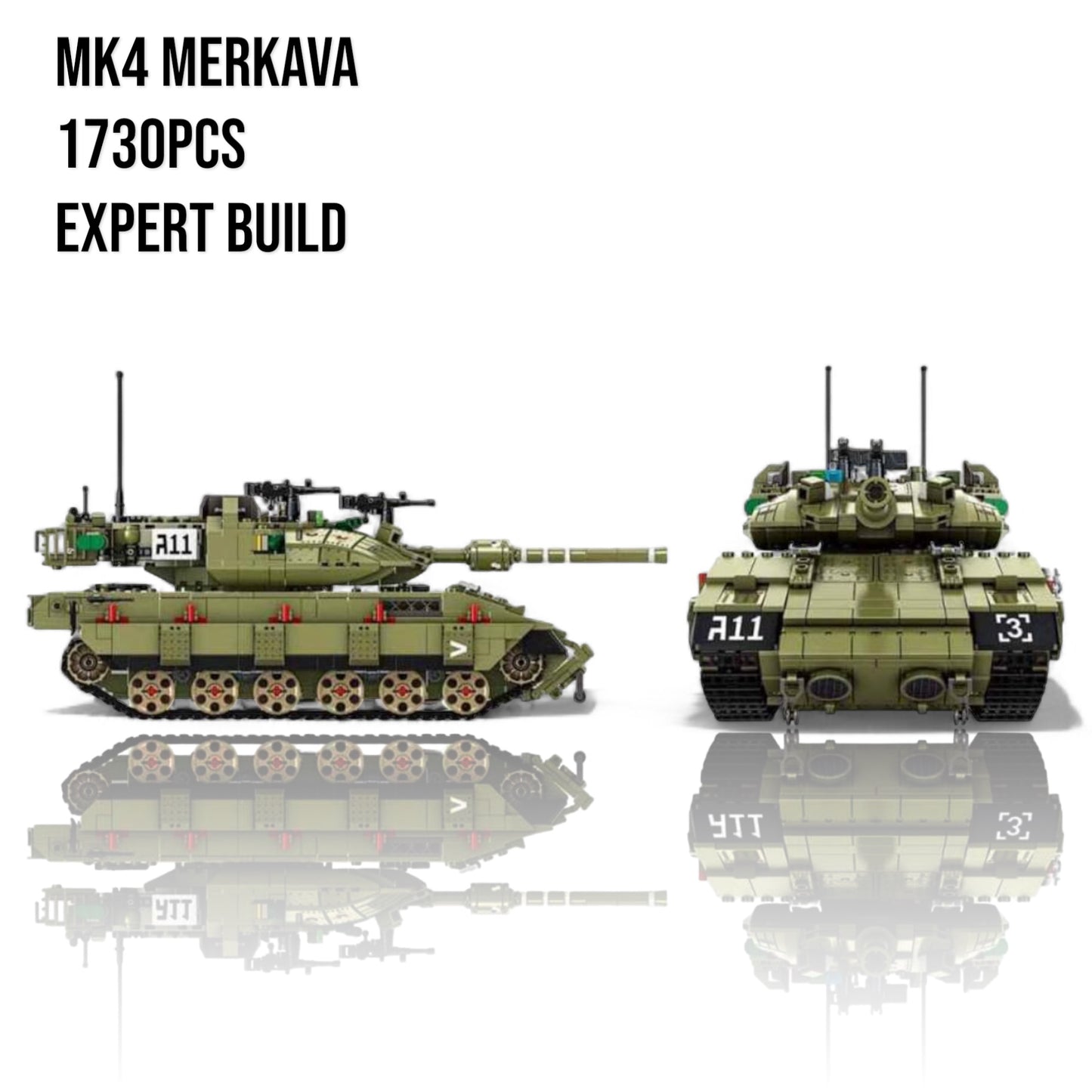 Panlos bricks MK4 Merkava Tank Building Blocks With Minifigs Toy Military Army 1730pcs