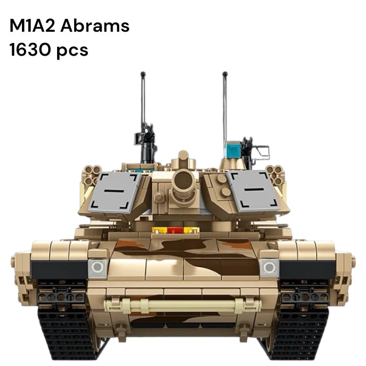 Panlos Bricks M1A2 Abrams Tank Building Blocks With Minifigs Toy Military Army 1630pcs