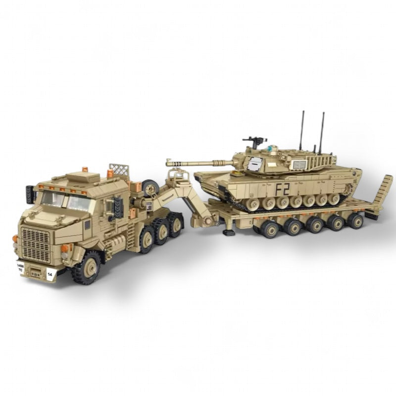 US Army Oshkosh Tank Transporter M1070 with M12 Abrams Tank