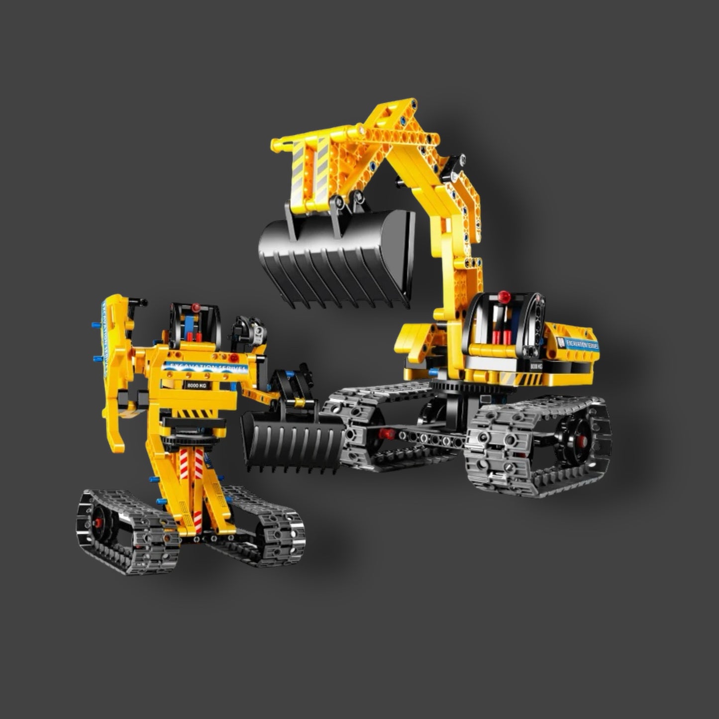 STEM Construction excavator + robot brick building blocks set - 410 pcs